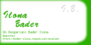 ilona bader business card